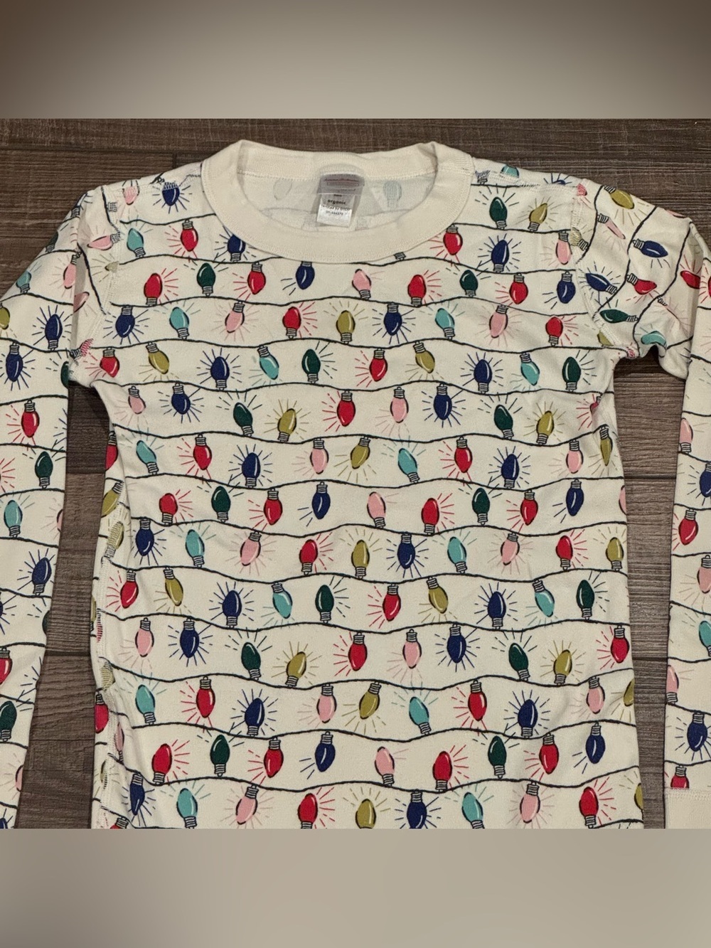 Hanna Andersson Christmas Lights Holiday Pajamas Size 12 EUC 100% Organic Cotton - Picture 3 of 16